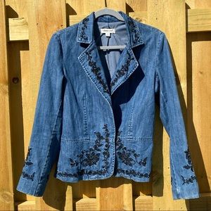 Coldwater Creek Embroidered Denim Jacket/Blazer
